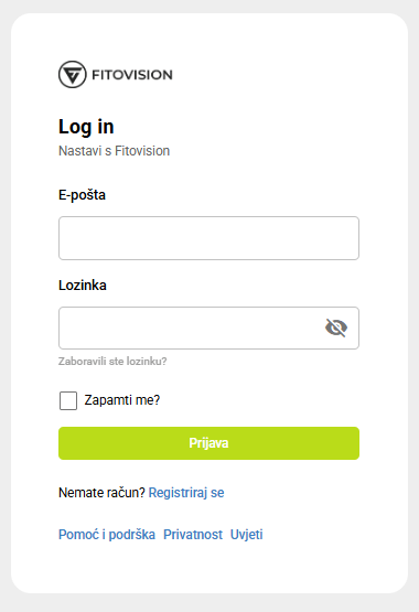 Login ekran - administratorska prijava